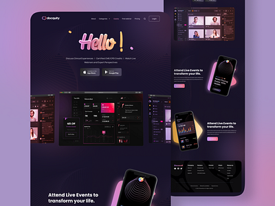 Dark Theme Landing Page UI