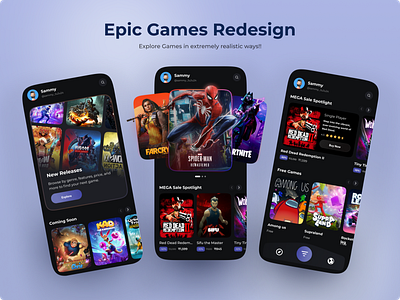 Epic Games Redesign!! 3d animation branding design designer graphic design illustration logo motion graphics ui ui ux uidesign uiux webdesign