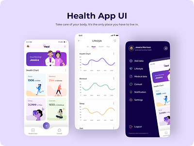 Health App Concept! branding design designer health app illustration logo medical app ui ui ux uidesign uiux webdesign