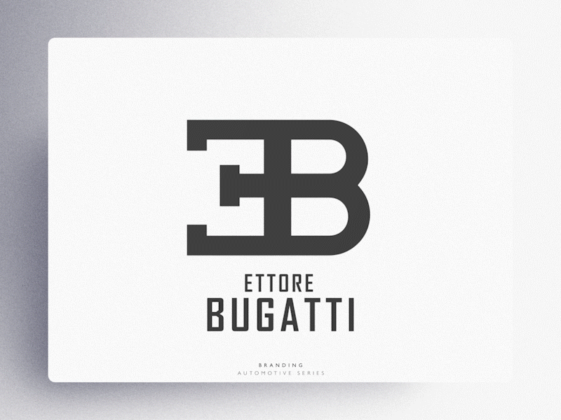 E - E T T O R E B U G A T T I aftereffects animation automotive automotive design branding bugatti cinema4d clean design design logo vector