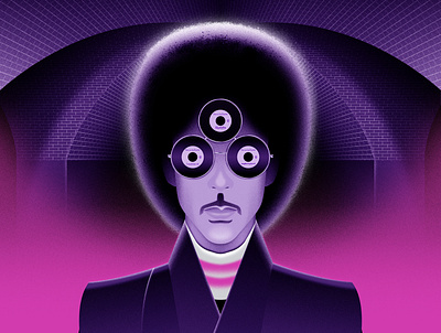 The Purple One illustration portrait prince purple texture vector