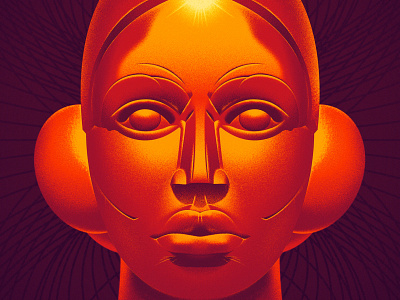 Hymn to the Sun brass bronze character female goddess grain illustration light retro sculpture solar spring sun texture vector