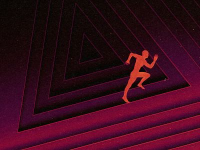 The Running Man analog delta design fiction futuristic geometry grain illustration man music retro running sci fi science texture vector
