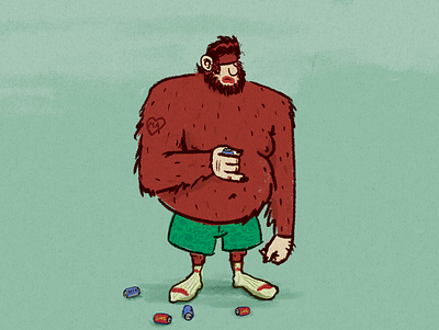 Quarantined Bigfoot beer characterdesign drinking illustration quarantine underwear
