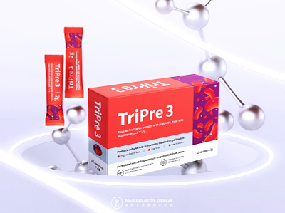 TriPre 3 Probiotic Packaging | 包 装 设 计 contemporary design health supplement malaysia packaging probiotics