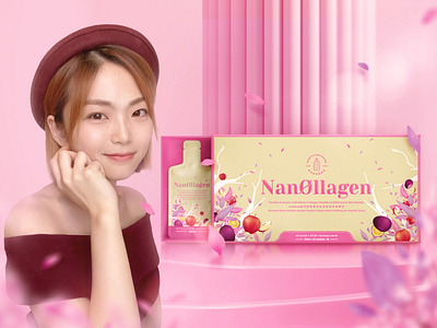 NanØllagen Packaging | 包 装 设 计 beauty product collagen drink illustration malaysia packagingdesign