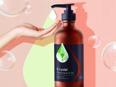 Crystal Cleansing Hand Gel Packaging | 包 装 设 计 hand wash label design package packaging design skincare