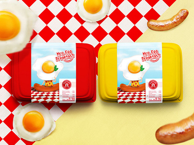 Mrs.Egg Breakfast Food Box Packaging | 包 装 设 计 breakfast eggs food box graphic design illustration packaging design