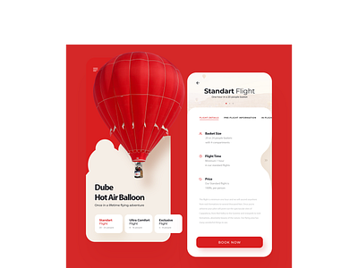 Hot Air Ballon UI app design photoshop uidesign
