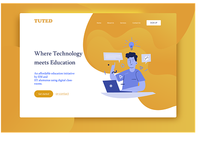 TUTED Homepage Design design homepage illustration