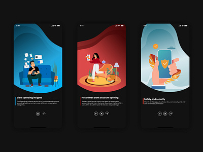 Onboarding screens for a banking app banking finance hdfc illustration onboarding screen uidesign uiux uxdesign