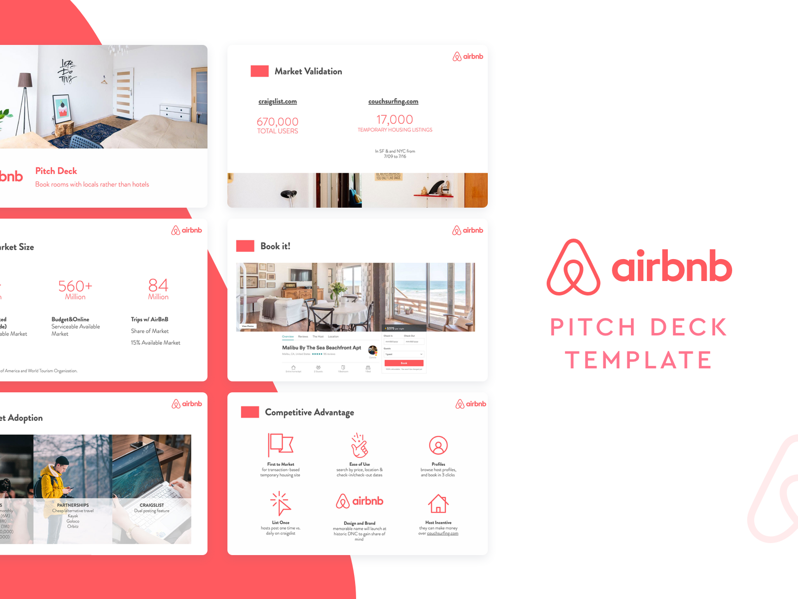 Airbnb Pitch Deck Template by Slidebean Presentation and Pitch Deck