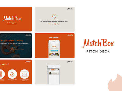 Match Box (Tinder) Pitch Deck Template deck design match box matchbox pitch pitch deck pitchdeck presentation presentation design presentation template presentation templates slidebean tinder