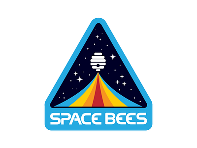 SPACE BEES MISSION 1 astronaut space bees sticker sticker design thick lines vintage