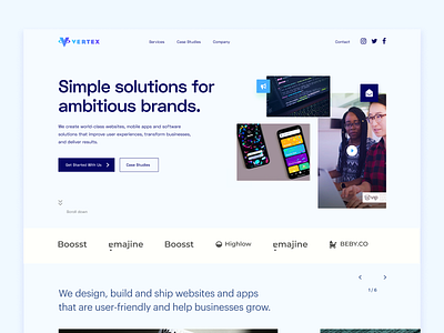 Vertex Landing Page landing page uidesign web design