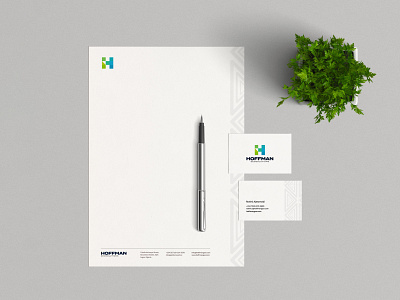 Hoffman Geosolutions Stationery branding businesscard design letterhead logo mockup stationery