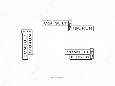 Logo Exploration for Consult With Ibukun - Adaptive Version brand branding consultancy consulting creative design icon logo typography