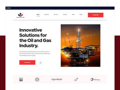 Gecenyi Landing Page UI landing page nigeria oil and gas ui ux