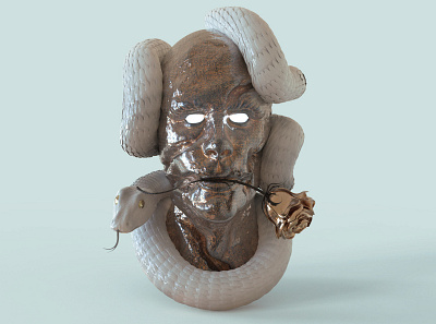 Face/snake 3d 3d art art direction brand desing flower model3d sculping zbrush