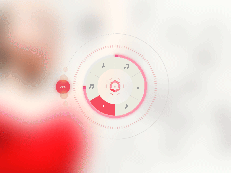 Circular Menu UI animated ui controls futuristic play player ui volume