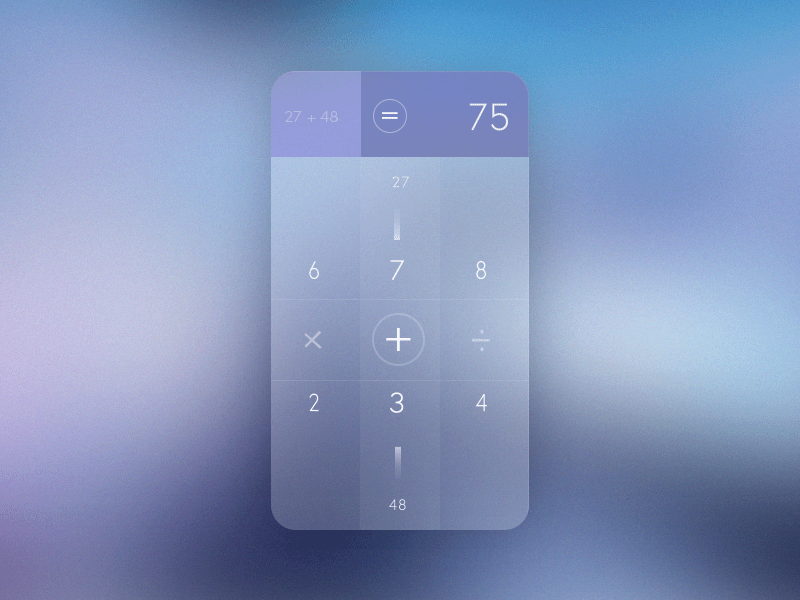 Futuristic Calculator app calculator clean futuristic swipe ui ui design user interface