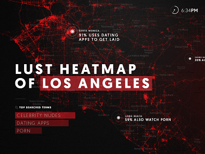 Data Map of LA dark data data vis infographic red