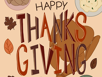 Happy Thanksgiving! hand lettering illustration procreate thanksgiving turkey turkey day