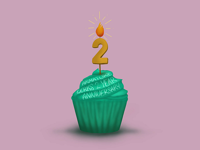 Armature Works 2 Year Anniversary Social Graphic animated gif animation anniversary armature works armatureworks cupcake hand lettering illustration procreate procreate 5 procreate5 tampa