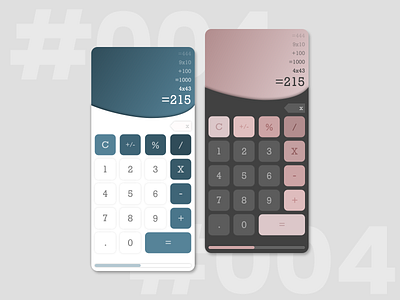 DailyUI 004- Calculator calculator dailyui dailyui 004 dailyuichallenge dark mode design light mode ui