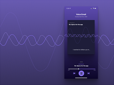 UI Practice: Voice Email App app branding dailyui exploration ui visual design