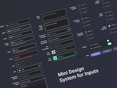 Mini Design System for Inputs