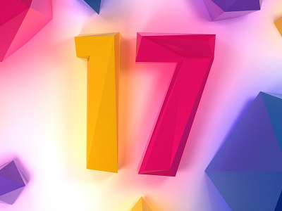 Countdown17 Rev01 3d countdown low poly much music typography