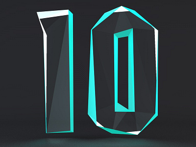 Countdown10 Rev02 3d countdown low poly much music typography