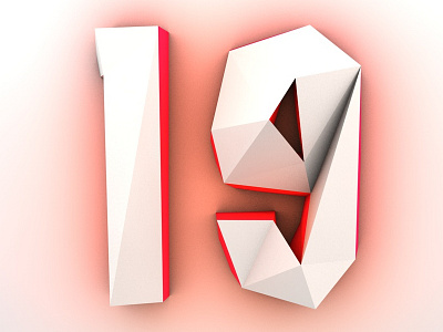 Countdown19 Rev02a 3d countdown low poly much music typography