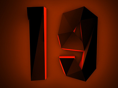 Countdown19 Rev02b 3d countdown low poly much music typography