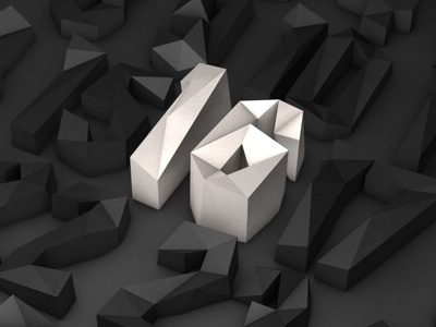 Countdown16 Rev01a 3d countdown low poly much music typography