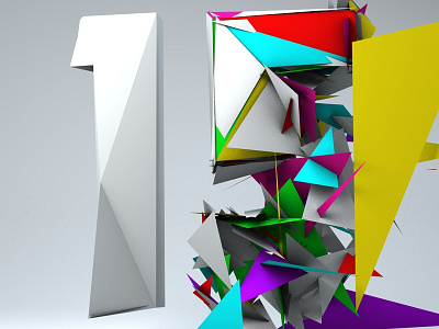 Countdown15 Rev03b 3d countdown low poly much music typography