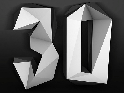 Countdown30 Rev02 3d countdown low poly much music typography