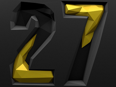 Countdown27 Rev10 3d countdown low poly much music typography