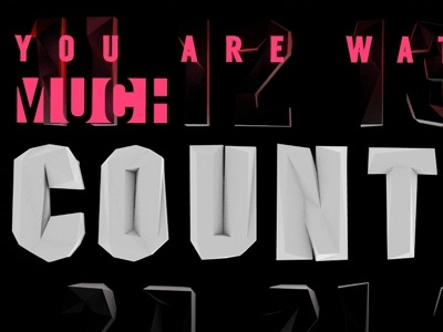 Bumperout02 Rev01 3d countdown low poly much music typography