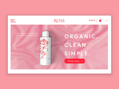 Rose Bath and Body Minimalist Web Design design illustration typography ui webdesign