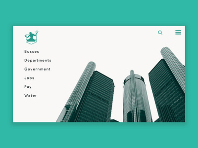 City of Detroit Minimalistic Web Design illustration minimal ui ux web webdesign