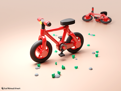 Lonely baby bike 3d 3d blender 3d design 3dbike 3dscene art bike blender design ui