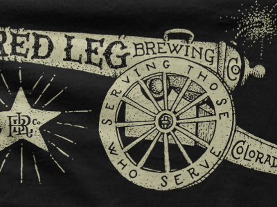 Red Leg Brewing Co. Cannon Mockup hand lettering illustration pen and ink print typography