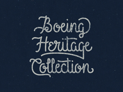 Boeing Heritage Collection handlettering logo design pen and ink screenprint tee design typography