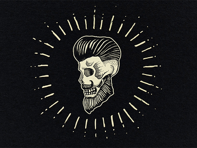 Dapper Skull hand drawn illustration micron pen and ink skull