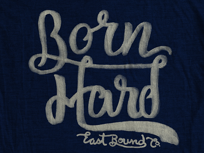 Born Hard - E.B.Co. hand drawn illustration pen and ink screen print tee design water color