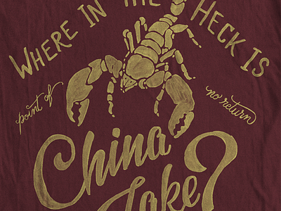 China Lake Scorpion hand-lettering illustration lettering screen printing t-shirt design typography vintage