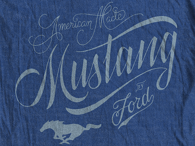 Ford Mustang hand lettering illustration lettering screen printing t shirt design typography vintage
