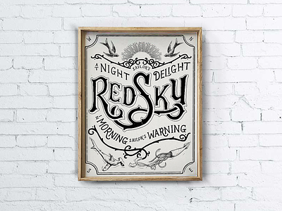 Red Sky hand drawn hand lettering micron pens poster